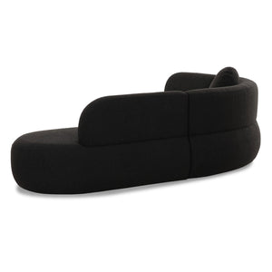 TOV Furniture Broohah Contemporary 3-Piece L-Shaped Sectional Sofa with Curved Design for Modern Interiors Black TOV-L69290-SEC