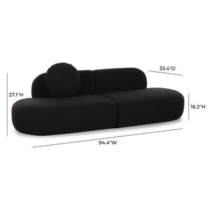 TOV Furniture Broohah 94" Upholstered Sofa - Contemporary Comfort with Sculptural Style for Your Living Room Black TOV-L69290-SO