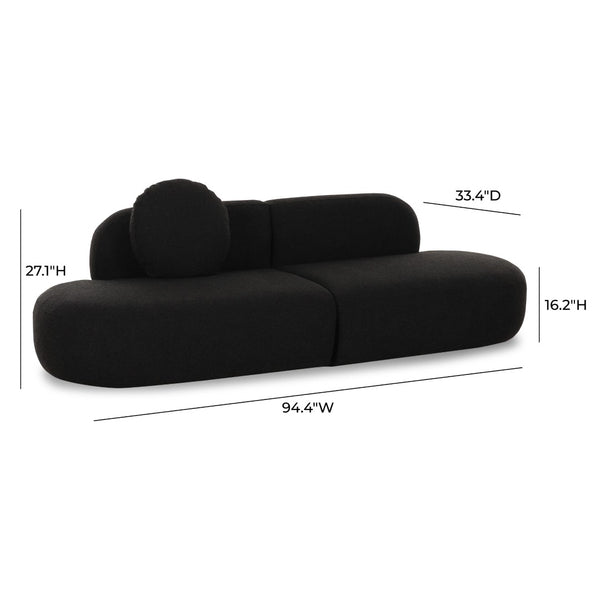 TOV Furniture Broohah 94" Upholstered Sofa - Contemporary Comfort with Sculptural Style for Your Living Room Black TOV-L69290-SO
