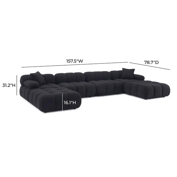 TOV Furniture Calliope 6-Piece Vegan Shearling Modular U-Sectional Sofa: Tailor Your Space with Plush Comfort! TOV-L69307-SEC