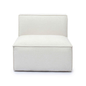 TOV Furniture Mindy Chenille Basketweave Modular Armless Chair - Cozy Comfort Meets Versatile Contemporary Style Cream TOV-L69316-AC