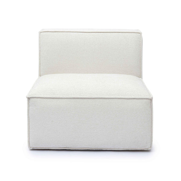 TOV Furniture Mindy Chenille Basketweave Modular Armless Chair - Cozy Comfort Meets Versatile Contemporary Style Cream TOV-L69316-AC