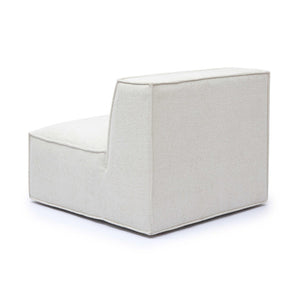 TOV Furniture Mindy Chenille Basketweave Modular Armless Chair - Cozy Comfort Meets Versatile Contemporary Style Cream TOV-L69316-AC