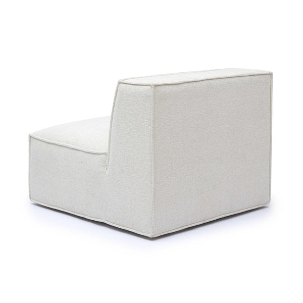 TOV Furniture Mindy Chenille Basketweave Modular Armless Chair - Cozy Comfort Meets Versatile Contemporary Style Cream TOV-L69316-AC