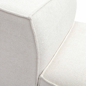 TOV Furniture Mindy Chenille Basketweave Modular Armless Chair - Cozy Comfort Meets Versatile Contemporary Style Cream TOV-L69316-AC