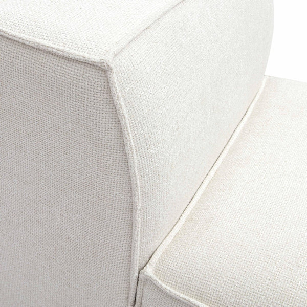 TOV Furniture Mindy Chenille Basketweave Modular Armless Chair - Cozy Comfort Meets Versatile Contemporary Style Cream TOV-L69316-AC