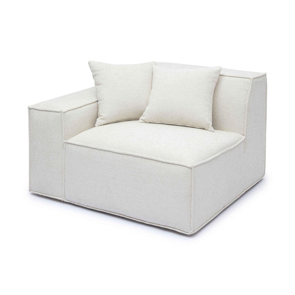 TOV Furniture Mindy Modular Corner Chair - Cozy Chenille Basketweave with Deep Seating for Stylish Living Spaces Cream / LAF TOV-L69316-LC