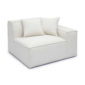 TOV Furniture Mindy Modular Corner Chair - Cozy Chenille Basketweave with Deep Seating for Stylish Living Spaces Cream / RAF TOV-L69316-RC