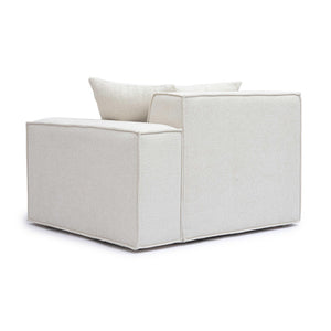 TOV Furniture Mindy Modular Corner Chair - Cozy Chenille Basketweave with Deep Seating for Stylish Living Spaces Cream / RAF TOV-L69316-RC