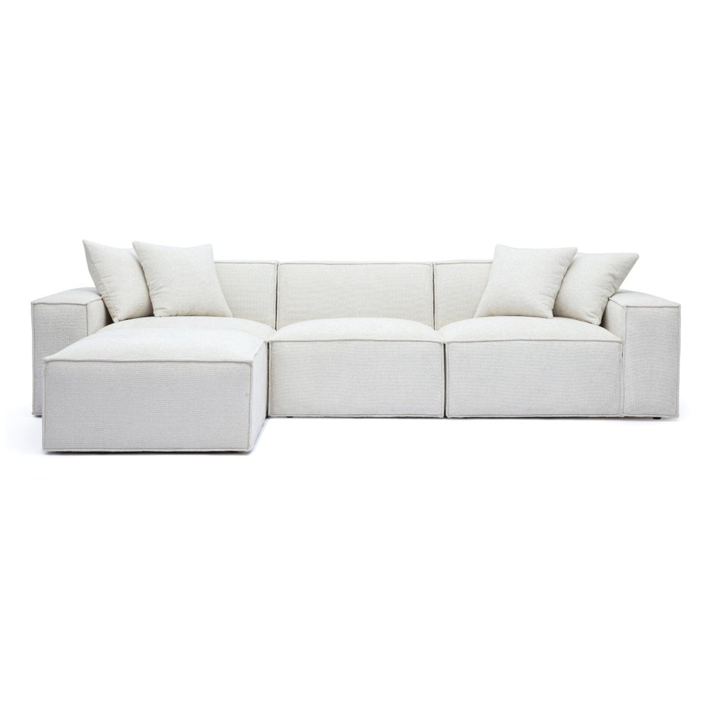 TOV Furniture Mindy 4-Piece Modular Sectional Sofa - Cozy Chenille Design with Plush Pillows for Ultimate Comfort Cream TOV-L69316-SEC