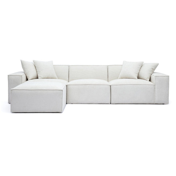 TOV Furniture Mindy 4-Piece Modular Sectional Sofa - Cozy Chenille Design with Plush Pillows for Ultimate Comfort Cream TOV-L69316-SEC