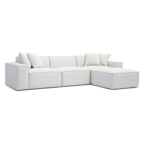 TOV Furniture Mindy 4-Piece Modular Sectional Sofa - Cozy Chenille Design with Plush Pillows for Ultimate Comfort Cream TOV-L69316-SEC