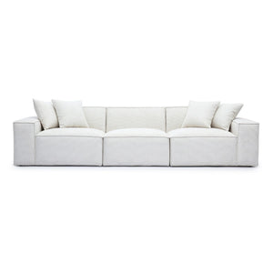 TOV Furniture Mindy 115" Chenille Basketweave Modular Sofa - Effortless Comfort with Modern Versatility for Your Home Cream TOV-L69316-SO