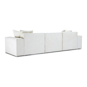 TOV Furniture Mindy 115" Chenille Basketweave Modular Sofa - Effortless Comfort with Modern Versatility for Your Home Cream TOV-L69316-SO