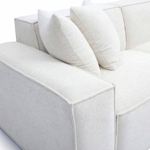 TOV Furniture Mindy 115" Chenille Basketweave Modular Sofa - Effortless Comfort with Modern Versatility for Your Home Cream TOV-L69316-SO