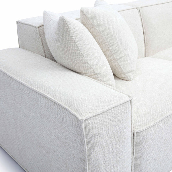 TOV Furniture Mindy 115" Chenille Basketweave Modular Sofa - Effortless Comfort with Modern Versatility for Your Home Cream TOV-L69316-SO