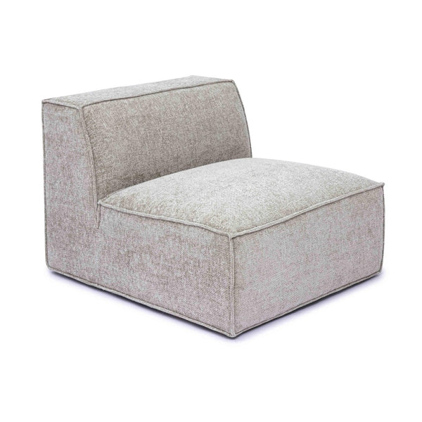 TOV Furniture Mindy Chenille Basketweave Modular Armless Chair - Cozy Comfort Meets Versatile Contemporary Style Taupe TOV-L69317-AC