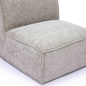TOV Furniture Mindy Chenille Basketweave Modular Armless Chair - Cozy Comfort Meets Versatile Contemporary Style Taupe TOV-L69317-AC