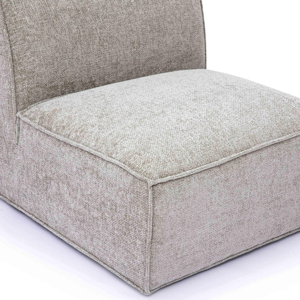 TOV Furniture Mindy Chenille Basketweave Modular Armless Chair - Cozy Comfort Meets Versatile Contemporary Style Taupe TOV-L69317-AC