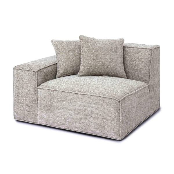 TOV Furniture Mindy Modular Corner Chair - Cozy Chenille Basketweave with Deep Seating for Stylish Living Spaces Taupe / LAF TOV-L69317-LC