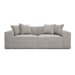 TOV Furniture Mindy 84" Modular Loveseat - Plush Chenille Basketweave with Deep Seating for Ultimate Comfort Taupe TOV-L69317-LO