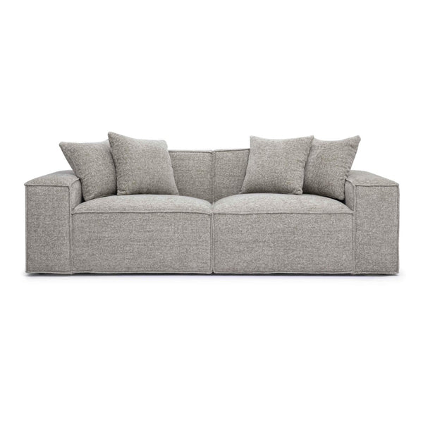 TOV Furniture Mindy 84" Modular Loveseat - Plush Chenille Basketweave with Deep Seating for Ultimate Comfort Taupe TOV-L69317-LO