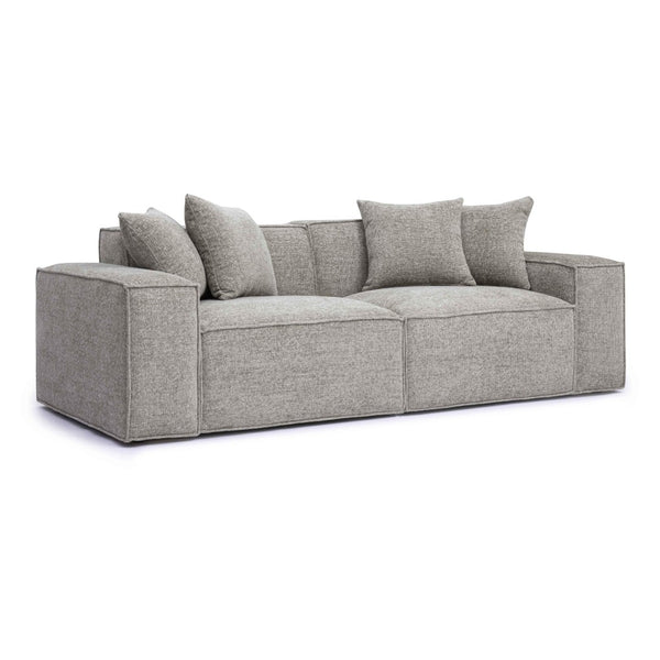 TOV Furniture Mindy 84" Modular Loveseat - Plush Chenille Basketweave with Deep Seating for Ultimate Comfort Taupe TOV-L69317-LO