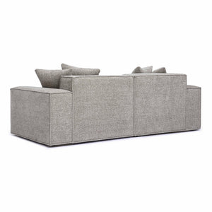 TOV Furniture Mindy 84" Modular Loveseat - Plush Chenille Basketweave with Deep Seating for Ultimate Comfort Taupe TOV-L69317-LO