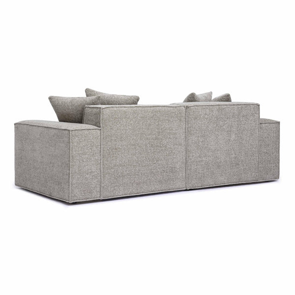 TOV Furniture Mindy 84" Modular Loveseat - Plush Chenille Basketweave with Deep Seating for Ultimate Comfort Taupe TOV-L69317-LO