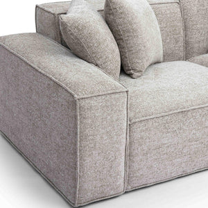 TOV Furniture Mindy 84" Modular Loveseat - Plush Chenille Basketweave with Deep Seating for Ultimate Comfort Taupe TOV-L69317-LO