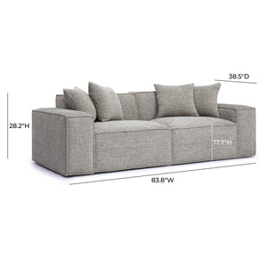 TOV Furniture Mindy 84" Modular Loveseat - Plush Chenille Basketweave with Deep Seating for Ultimate Comfort Taupe TOV-L69317-LO