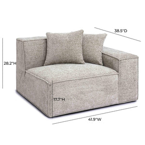 TOV Furniture Mindy Modular Corner Chair - Cozy Chenille Basketweave with Deep Seating for Stylish Living Spaces Taupe / RAF TOV-L69317-RC