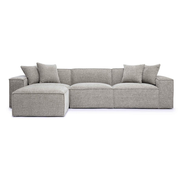 TOV Furniture Mindy 4-Piece Modular Sectional Sofa - Cozy Chenille Design with Plush Pillows for Ultimate Comfort Taupe TOV-L69317-SEC