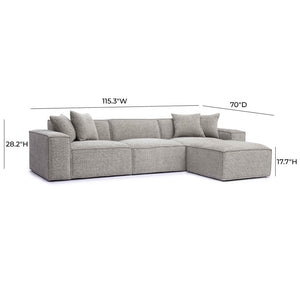 TOV Furniture Mindy 4-Piece Modular Sectional Sofa - Cozy Chenille Design with Plush Pillows for Ultimate Comfort Taupe TOV-L69317-SEC