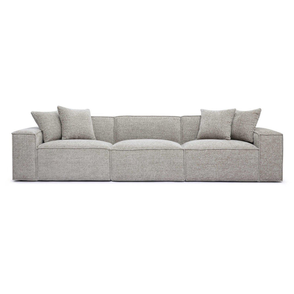 TOV Furniture Mindy 115" Chenille Basketweave Modular Sofa - Effortless Comfort with Modern Versatility for Your Home Taupe TOV-L69317-SO