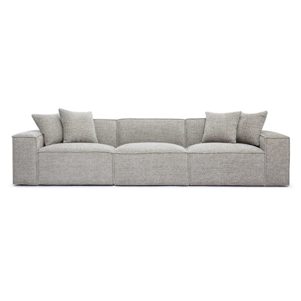 TOV Furniture Mindy 115" Chenille Basketweave Modular Sofa - Effortless Comfort with Modern Versatility for Your Home Taupe TOV-L69317-SO