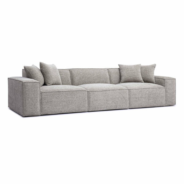 TOV Furniture Mindy 115" Chenille Basketweave Modular Sofa - Effortless Comfort with Modern Versatility for Your Home Taupe TOV-L69317-SO