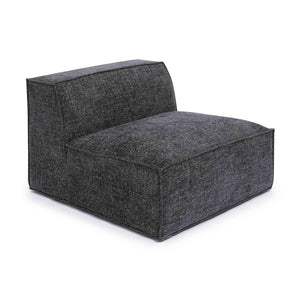 TOV Furniture Mindy Chenille Basketweave Modular Armless Chair - Cozy Comfort Meets Versatile Contemporary Style Charcoal TOV-L69319-AC