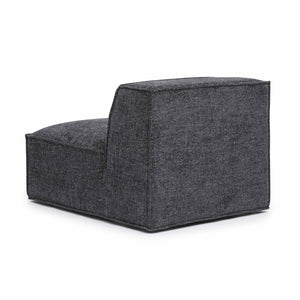 TOV Furniture Mindy Chenille Basketweave Modular Armless Chair - Cozy Comfort Meets Versatile Contemporary Style Charcoal TOV-L69319-AC