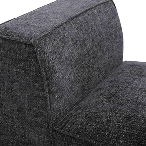 TOV Furniture Mindy Chenille Basketweave Modular Armless Chair - Cozy Comfort Meets Versatile Contemporary Style Charcoal TOV-L69319-AC