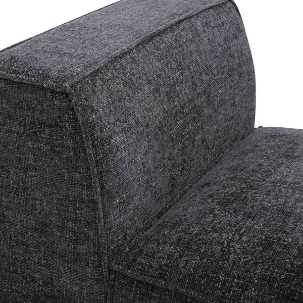 TOV Furniture Mindy Chenille Basketweave Modular Armless Chair - Cozy Comfort Meets Versatile Contemporary Style Charcoal TOV-L69319-AC