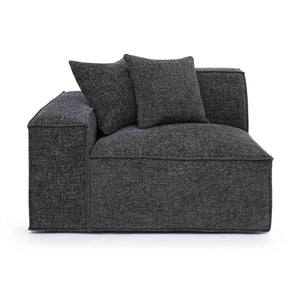 TOV Furniture Mindy Modular Corner Chair - Cozy Chenille Basketweave with Deep Seating for Stylish Living Spaces Charcoal / LAF TOV-L69319-LC