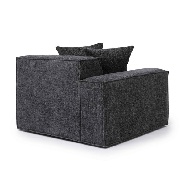 TOV Furniture Mindy Modular Corner Chair - Cozy Chenille Basketweave with Deep Seating for Stylish Living Spaces Charcoal / LAF TOV-L69319-LC