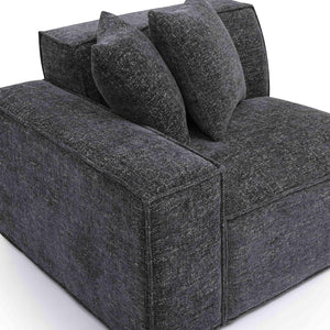 TOV Furniture Mindy Modular Corner Chair - Cozy Chenille Basketweave with Deep Seating for Stylish Living Spaces Charcoal / LAF TOV-L69319-LC