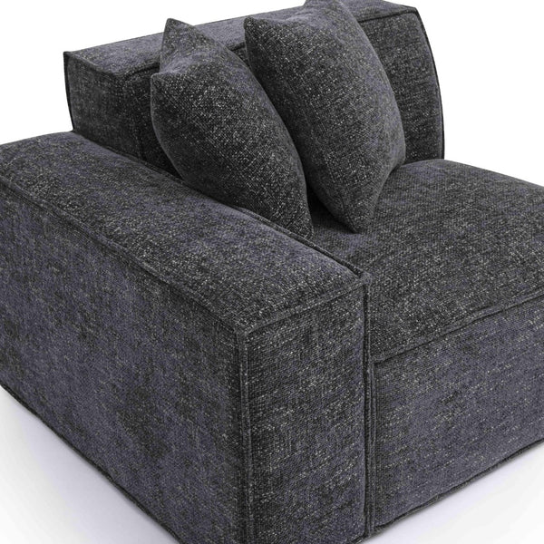 TOV Furniture Mindy Modular Corner Chair - Cozy Chenille Basketweave with Deep Seating for Stylish Living Spaces Charcoal / LAF TOV-L69319-LC