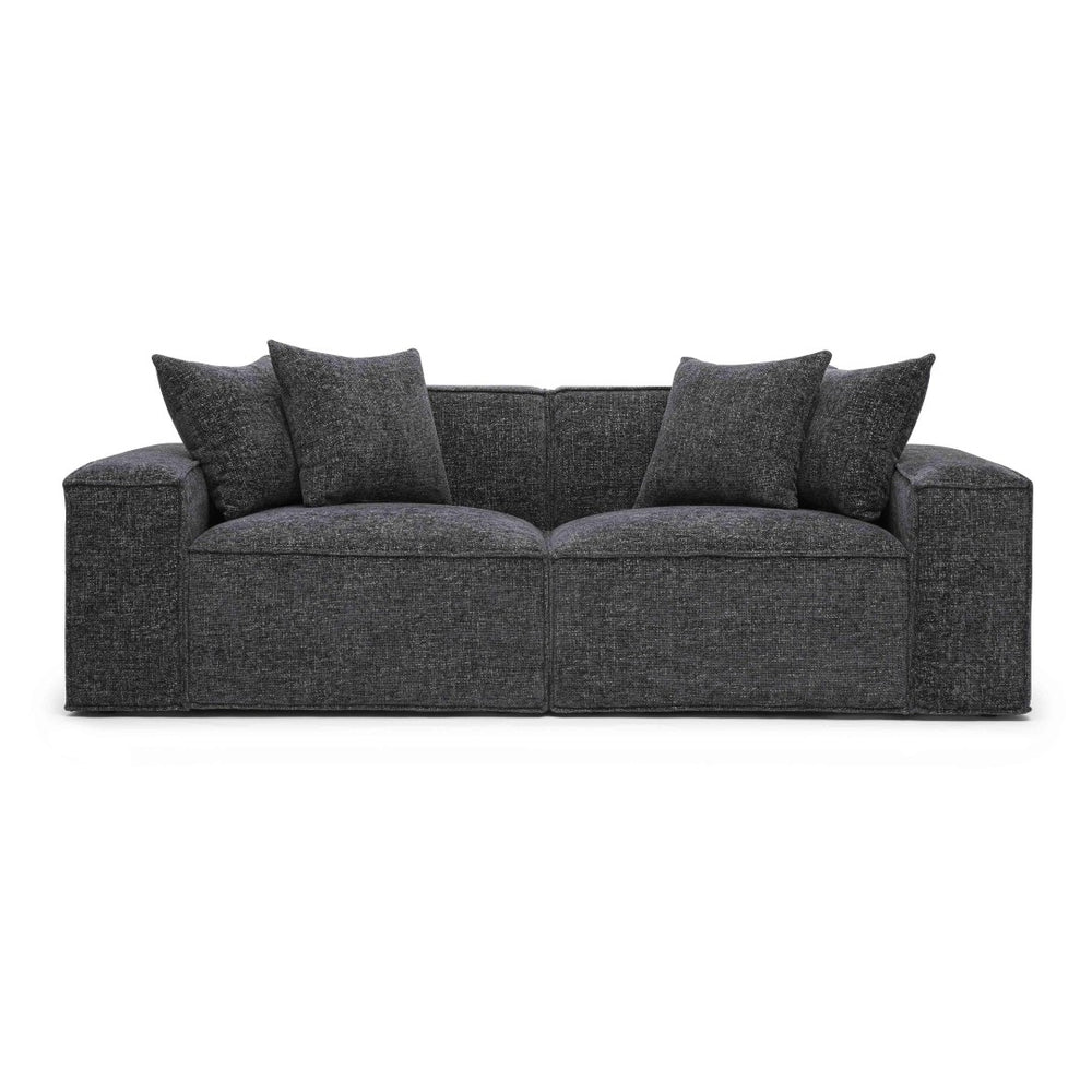 TOV Furniture Mindy 84" Modular Loveseat - Plush Chenille Basketweave with Deep Seating for Ultimate Comfort Charcoal TOV-L69319-LO