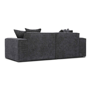 TOV Furniture Mindy 84" Modular Loveseat - Plush Chenille Basketweave with Deep Seating for Ultimate Comfort Charcoal TOV-L69319-LO