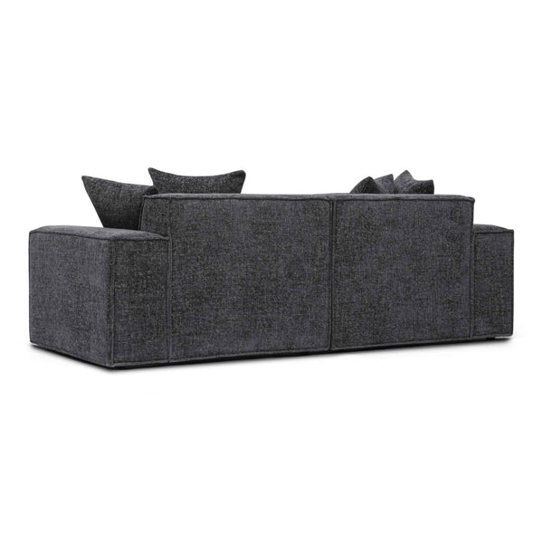 TOV Furniture Mindy 84" Modular Loveseat - Plush Chenille Basketweave with Deep Seating for Ultimate Comfort Charcoal TOV-L69319-LO