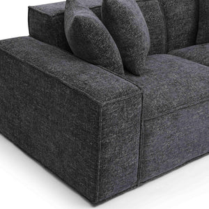 TOV Furniture Mindy 84" Modular Loveseat - Plush Chenille Basketweave with Deep Seating for Ultimate Comfort Charcoal TOV-L69319-LO