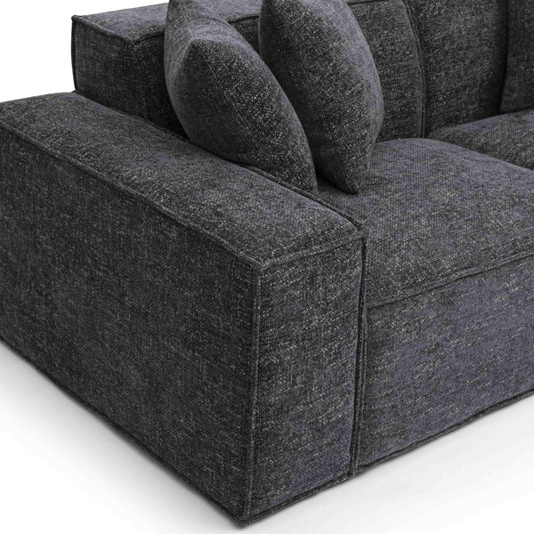 TOV Furniture Mindy 84" Modular Loveseat - Plush Chenille Basketweave with Deep Seating for Ultimate Comfort Charcoal TOV-L69319-LO
